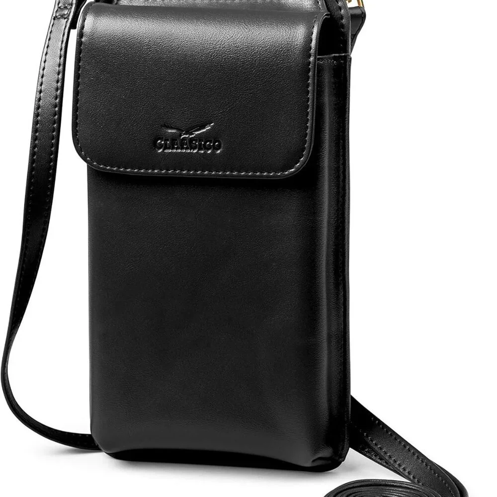 Crossbody Phone Purse Women Faux Leather RFID Wallet with Magnetic Closure